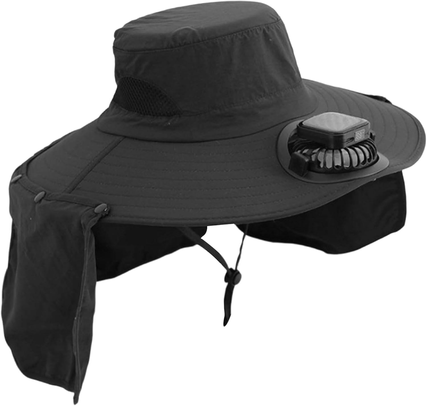 Automatic Cooling Fan Hat with Battery Display Outdoor Sports Sun Protections Comfortable Polyester Fabric Portable Cooling