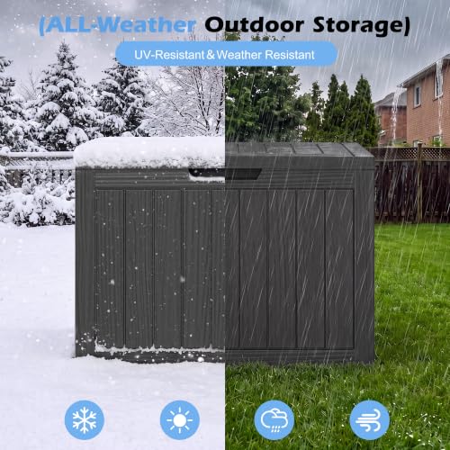 Image of Outdoor Storage Box Waterproof, 55 Gallon Deck Box for Patio Storage