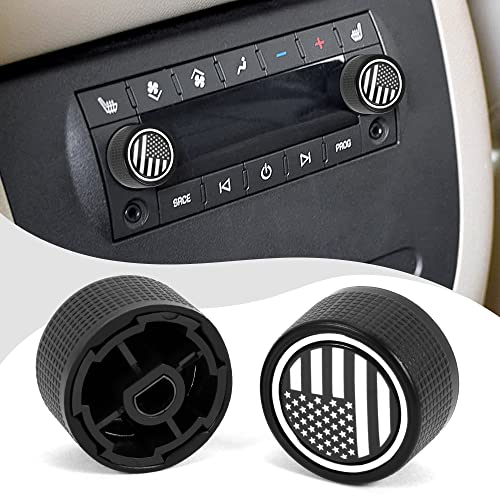G American Flag Rear Radio Knob Volume Control Knobs [2-Pcs], Stereo Knob Buttons Replacement For 07-13 Chevy Chevrolet Silverado Gmc Acadia Sierra Denali Yukon Gm 22912547 #TOP17