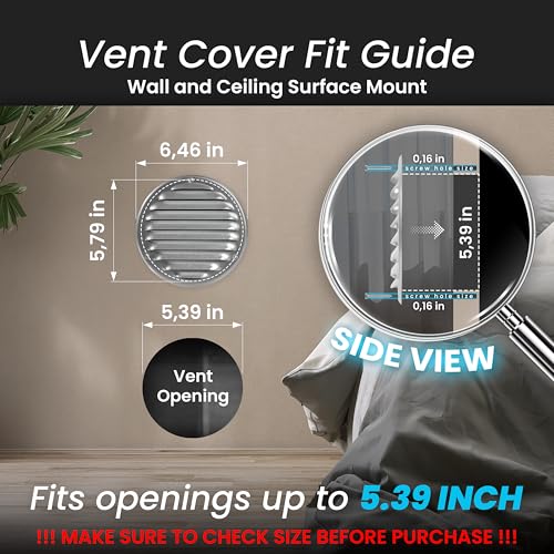 Image of Repa Market 5 Inch (Opening) Galvanized Steel Air Vent Cover, Louver Air Vent Covers w /Mesh, Wall Ceiling Vent, Dryer Vent Cover, HVAC Register Vent Cover, Shed Vent, Ac Vent Cover
