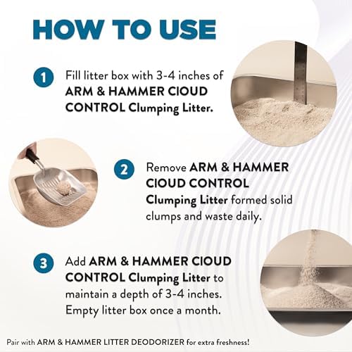 Arm & Hammer Clump & Seal Cloud Control Clay Cat Litter, Multi-Cat, 12.7kg, 7 Days of Odour Control, Dust Free, Clumping Litter (Pack of 1) - 5