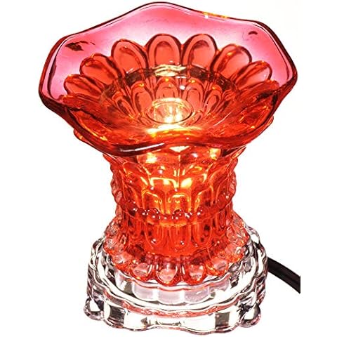 TVaromatics Red Glass Electric Aroma Lamp with Halogen Bulb and Dimmer - ES209 Red Cover