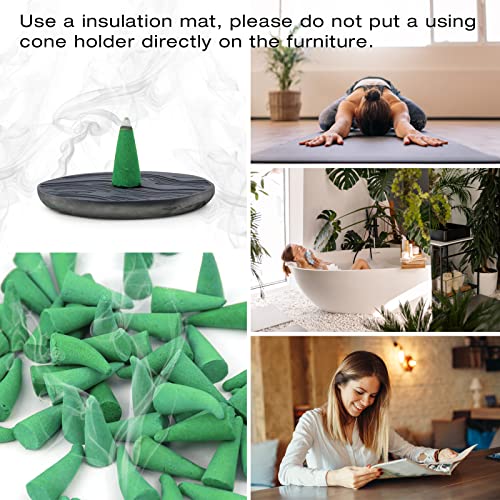 Citronella Incense Cones 120 Pcs, Incense Cones With Incense Holder Natural Scents Cones Incense, Citronella Incense Cones Outdoor Indoor，Lemongrass Cones For Stress Relief Meditation & Yoga #TOP3
