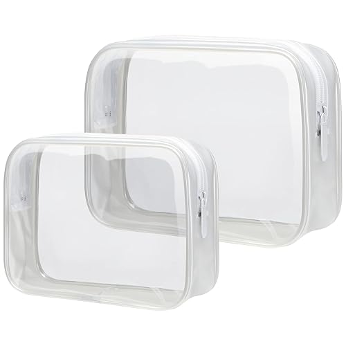 PACKISM Bolsa de aseo aprobada por la TSA, bolsa de maquillaje transparente impermeable, bolsa de cosméticos de viaje para mujeres y hombres, bolsa