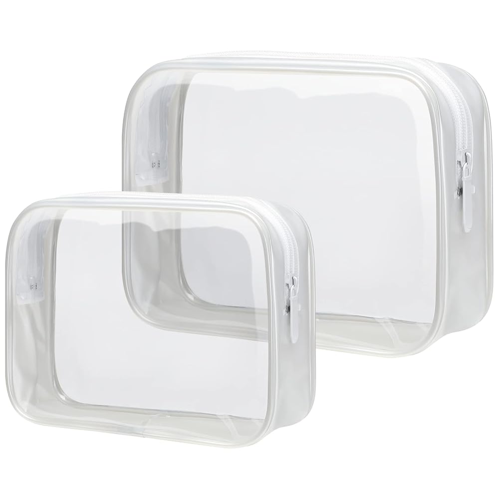 PACKISM TSA Approved Toiletry Bag - Clear Makeup Bag Waterproof Quart Size Bag, Travel Makeup Cosmetic Bag for Women Men, Carry on Airport Airline Compliant Bag, 3 Pack