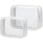 PACKISM TSA Approved Toiletry Bag - Clear Makeup Bag Waterproof Quart Size Bag, Travel Makeup Cosmetic Bag for Women Men, Carry on Airport Airline Compliant Bag, 3 Pack