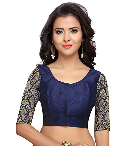 Image of Studio Shringaar Women's Brocade Sleeves Saree Blouse