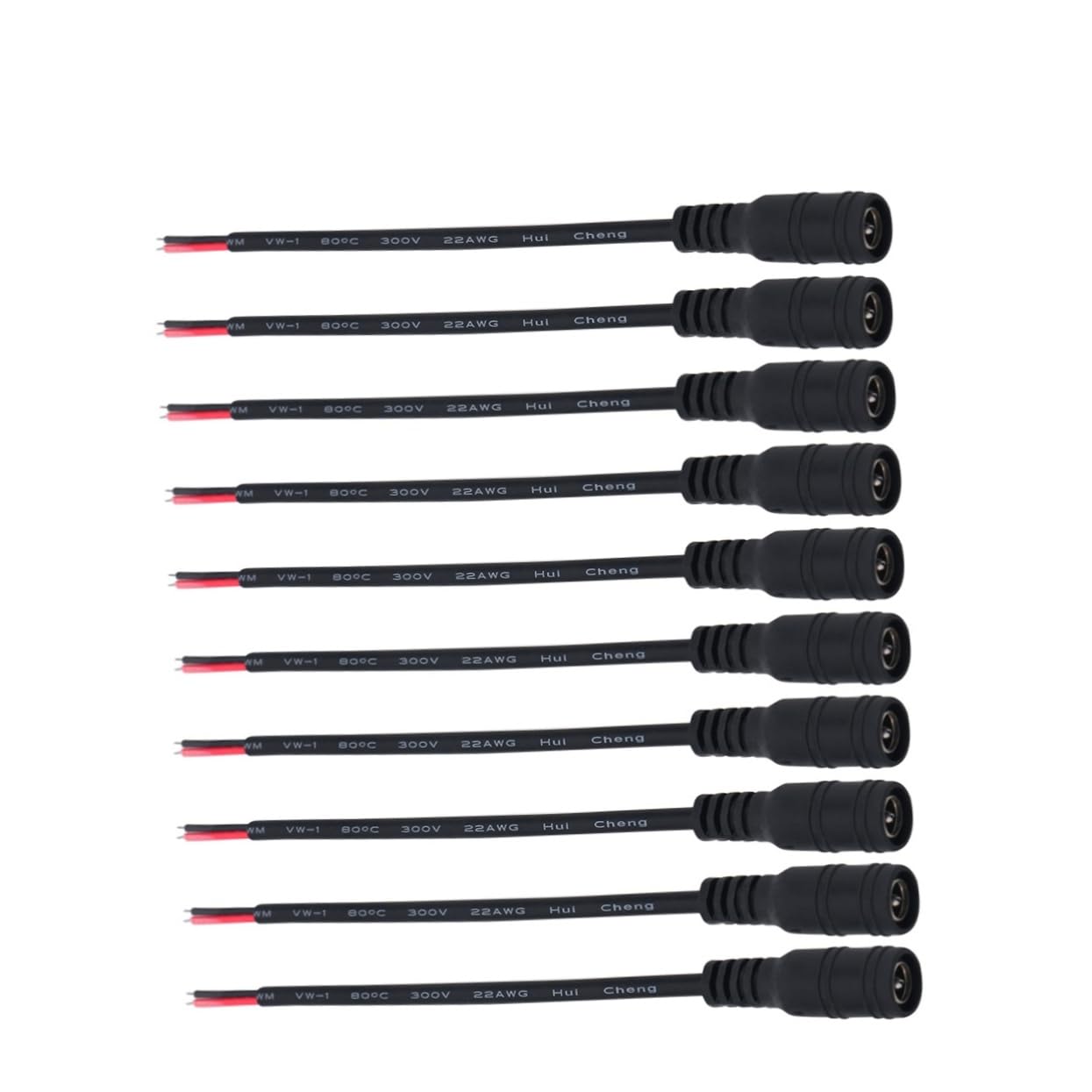 LIFKICH CCTV Camera Power Adapter Connector 12v Dc Female Power Jack 5.5mm x 2.1mm Pigtail Cable Set for Security Cameras