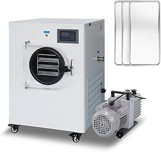 HNZXIB Freeze Dryer, Home Freeze Dryer for Fruits & Vegetables, 3 Trays & 6lbs/Batch, Food Grade Freeze Drying Machine with Rotary Vane Vacuum Pump Home Use
