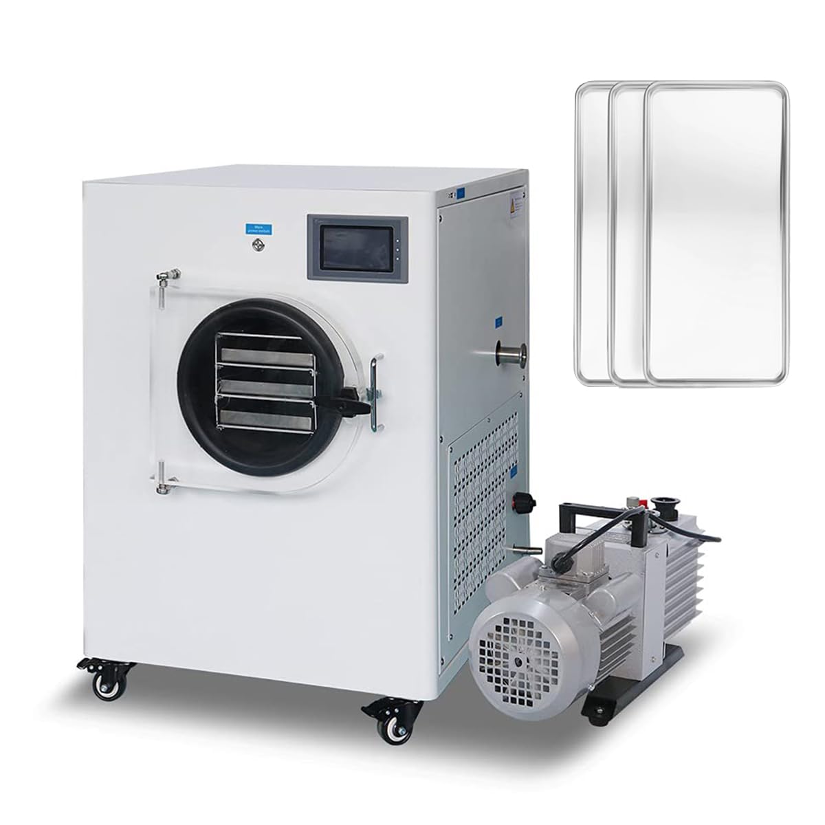 HNZXIB Freeze Dryer, Home Freeze Dryer for Fruits & Vegetables, 3 Trays & 6lbs/Batch, Food Grade Freeze Drying Machine with Rotary Vane Vacuum Pump Home Use