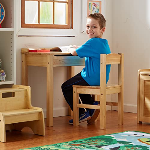 Melissa & Doug Wooden Lift-Top Desk & Chair - Honey - Image 3