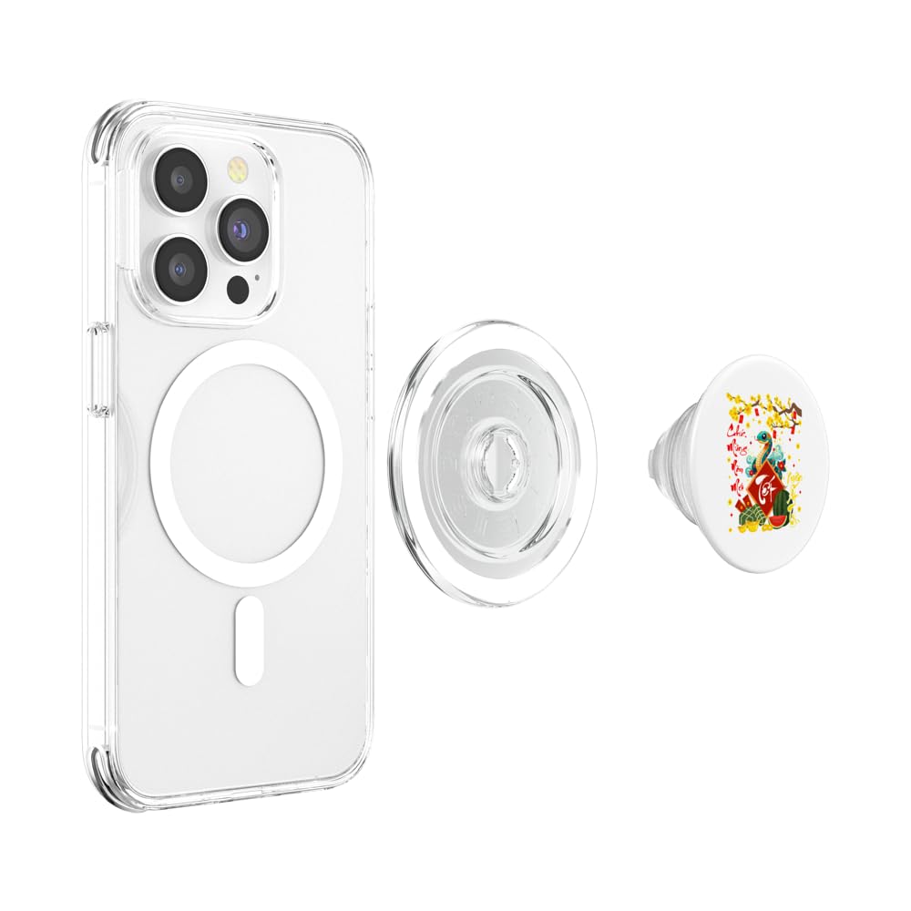 Chuc Mung Nam Moi Xuan At Ty Vietnamese Lunar New Year Snake PopSockets PopGrip for MagSafe, Clear - Image 3