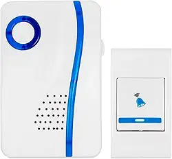 Campainha Slim Sem Fio com Botão à Pilha Instalação Rápida Alcance de Longa Distância e Som Nítido para Residências