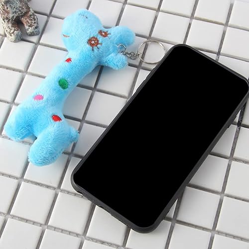Miniatura 3 de Toyvian Mini llaveros de jirafa de animales de peluche, dijes de animales para bolsas, llaves, decoración colgante, color al azar