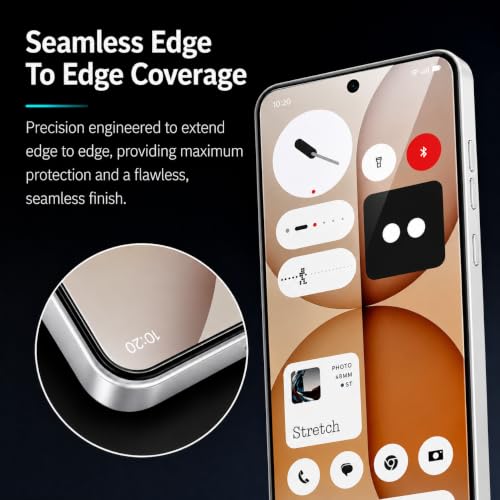 Image of Tempered Glass for Nothing Phone (4a) | 9H Military-Grade Hardness | Edge-to-Edge Full Coverage | In-Display Fingerprint Compatible | Bubble-Free HD Screen Protector