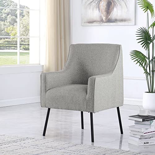 Sillón Moderno Tela Gris Claro miniatura 2