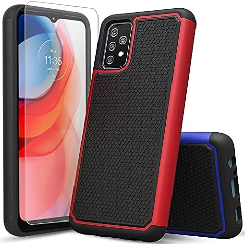 Samsung A52 5G Case, Galaxy A52 5G Case, with [Tempered Glass Screen Protector Included], Circlemalls Military Grade 6 Feet Drop Test Shockproof Protection Dual Layer Phone Cover - Blue Cover