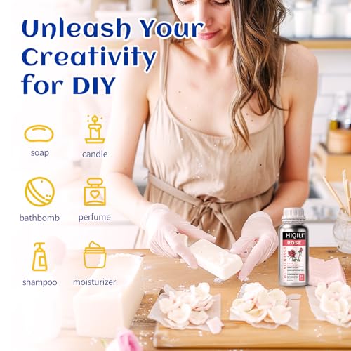 Image of HIQILI Rose Essential Oil for Diffuser, Soap, Perfume & Candle Making - 16 Fl Oz