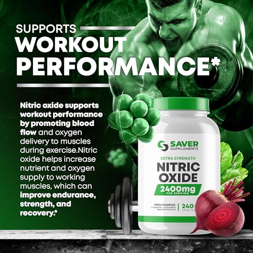 Image of Nitric Oxide Supplement 2400mg with L-Arginine, L-Citrulline and Beet Root Extract, 240 Capsules