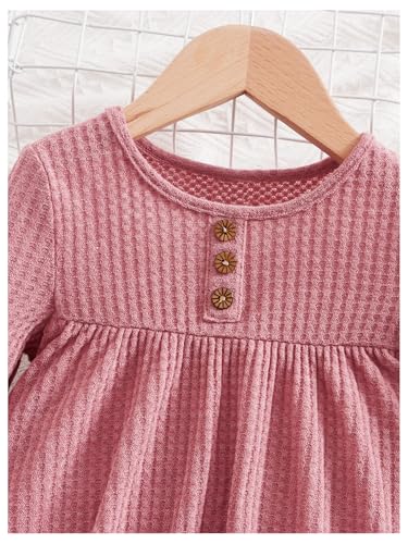 Image of Floerns Girl's long sleeve rib knit peplum tee top with pants set 2 piece outfit