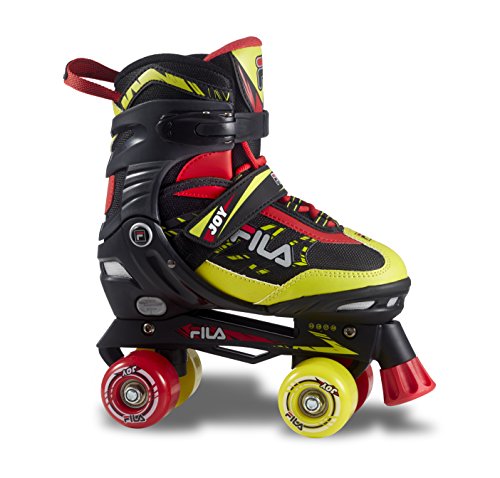 FILA SKATES Joy Patines, Juventud Unisex, Negro/Rojo/Verde (Lime), S
