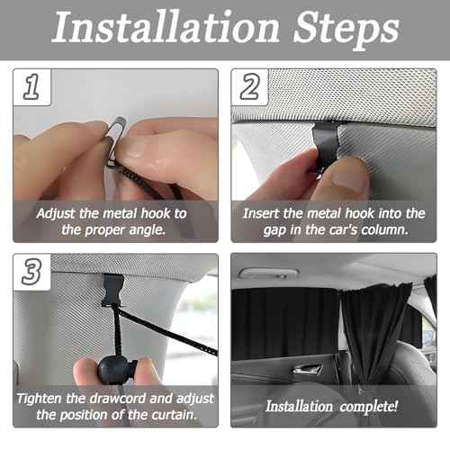 HIAHXC 5 Stück Auto Fenster Sonnenschutz Abnehmbarer Auto Fenster Verdunkelung Aktualisierte Sichtschutz Auto für Reise Universeller Auto Vorhang (5 Stück)