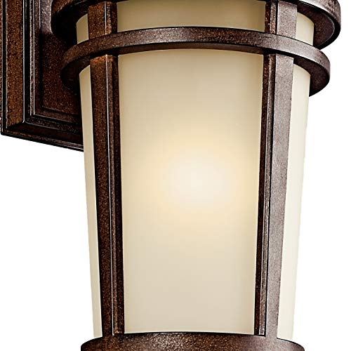 Kichler Atwood 11' 1 Light Outdoor Wall Light With Light Umber Mist Glass And Brown Stone #TOP1