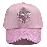 MCWTH Casquette de baseball à paillettes pour enfants de 6 à 12 ans, rose, 2 6 ans