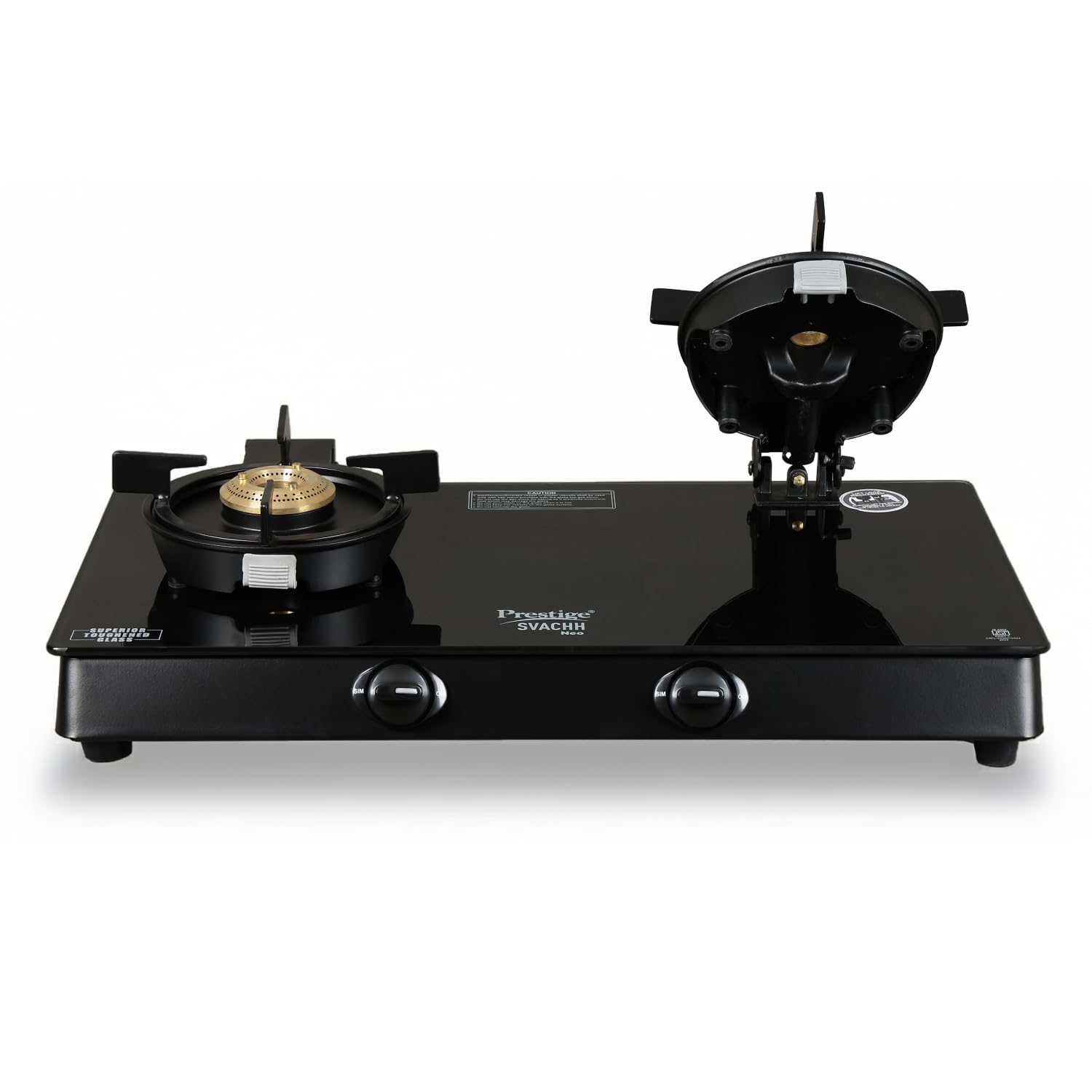 Prestige Svachh Neo GTSN 02 Toughened Glasstop Gas Stove with Liftable 2 Burners (Black)-image-39