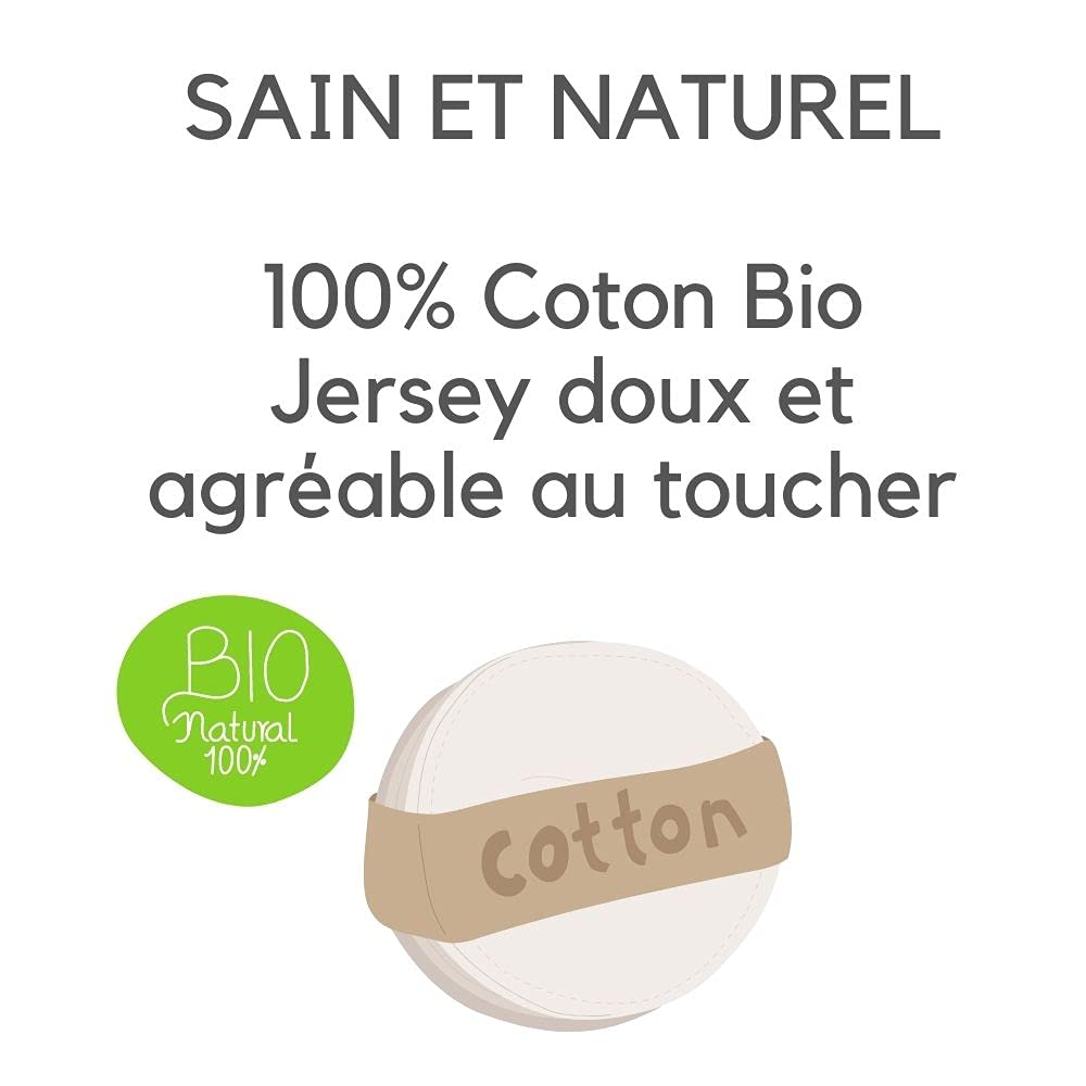 Easy Dort Set di 3 coprimaterasso per pannolini in cotone biologico nocciola, 50 x 70/80 cm