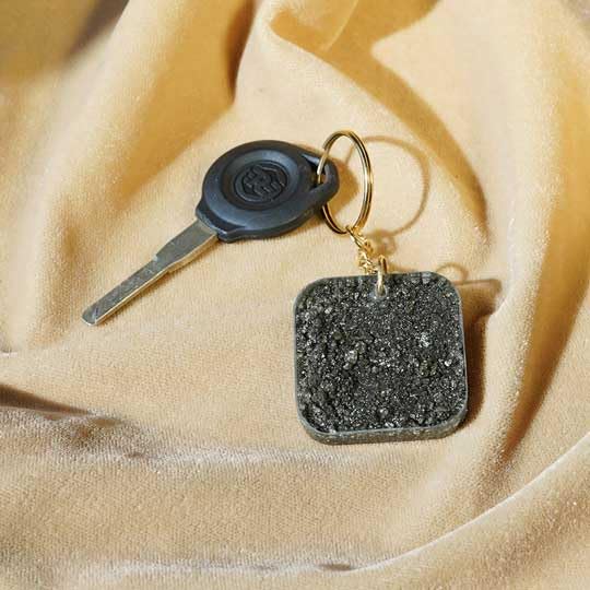 studd muffyn Natural Pyrite Keyring | Wealth & Prosperity Crystal Keychain | Lucky Money Magnet Charm for Home, Office, Car & Keys-picture-46