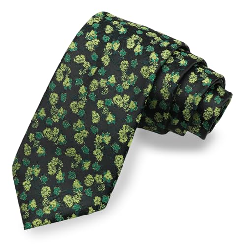 Image of Floral Ties for Men Satin Mens Tie Flower Printed Neck Tie Wedding Party Business