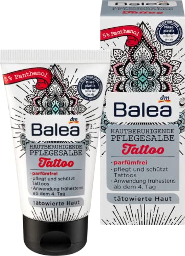 Balea Tattoo Care Skin Soothing Ointment for Tattooed Skin 50 ml, 50 ml (Pack of 1)