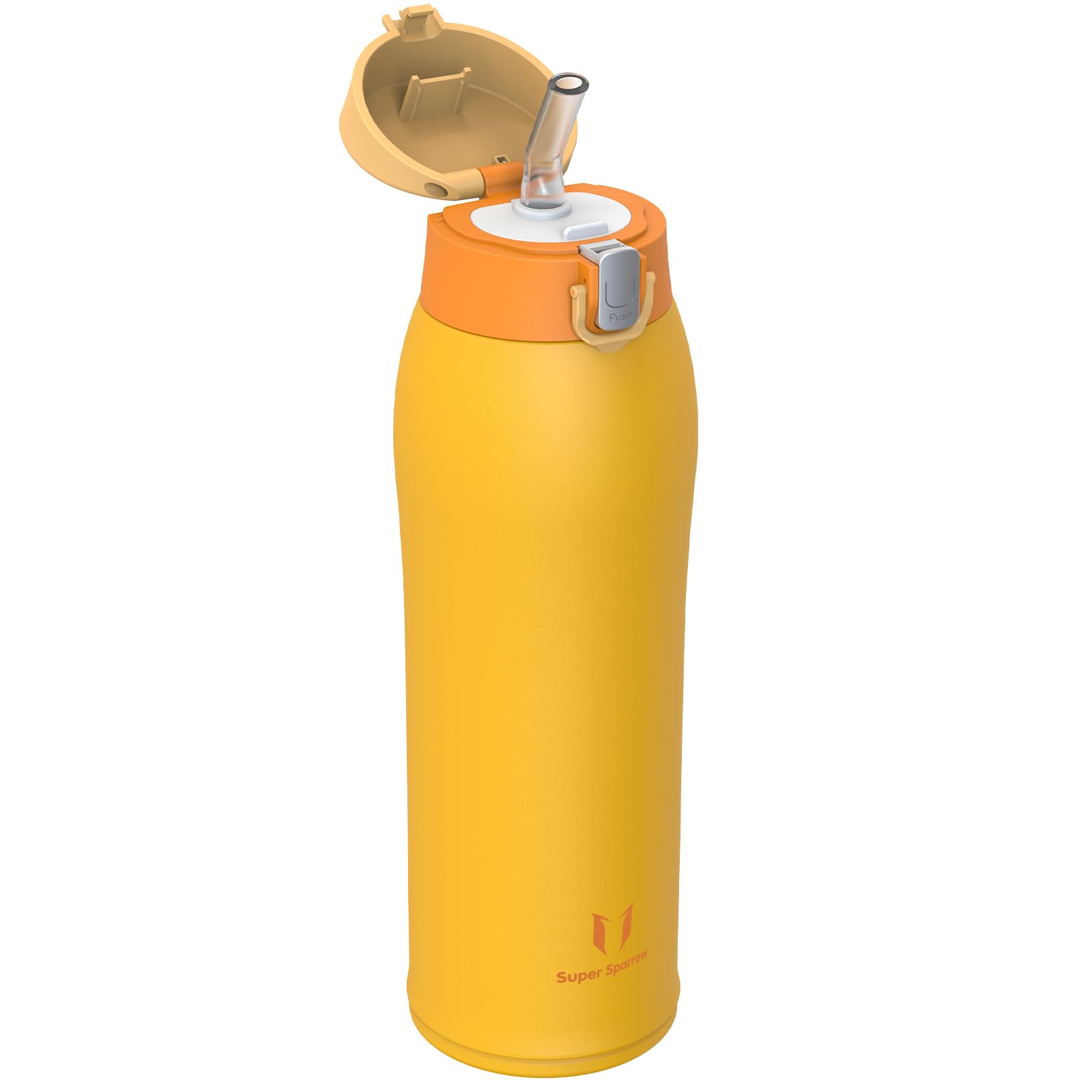 Super Sparrow Borraccia Termica Cannuccia, Borraccia in Acciaio Inox - 350ml, 500ml, 750ml, 950ml - Senza BPA Tazza Borracce Termiche, Bottiglia Termica per Bambini, Scuola, Sportiva