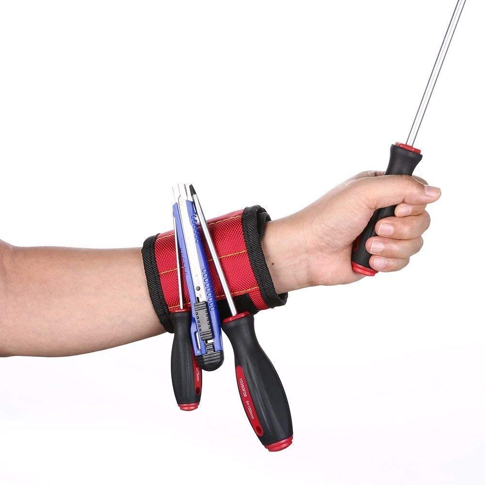 Urdhvamurti Magnetic Wrist Band Tool Belt for Holding Screws, Nails, Scissors, Small Tools, Bolts, Bits & More (Multi Colour) 3