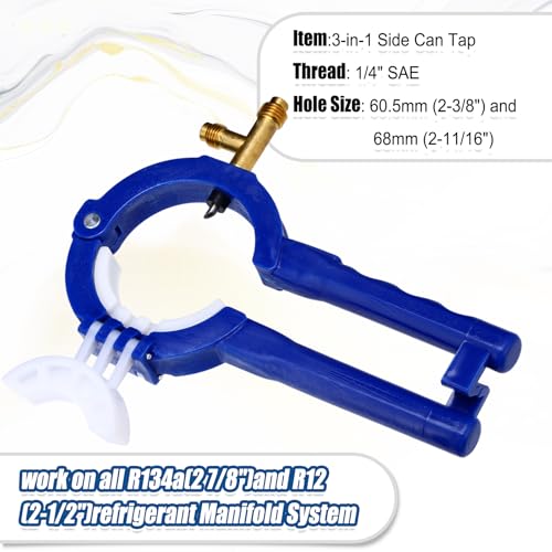 Válvula Can Tap lateral 3 en 1 R134A R12 con adaptadores, kit miniatura 5