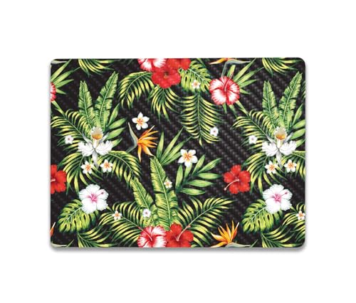 Image of MightySkins Carbon Fiber Skin Compatible with Microsoft Surface Laptop Go 3 (2023) Full Wrap Kit - Dark Hibiscus | Protective, Durable Textured Carbon Fiber Finish | Made in The USA