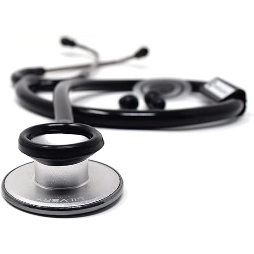 Indosurgicals Silvery Stethoscope Black