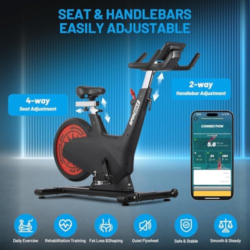 Image of 30 LBS Magnetic Indoor Cycling Bike,Stationary Bikes with 9-Level Handlebar Adjustment and 14-Level Seat Height,LCD Monitor for Home Cardio,Home Workouts and Gym
