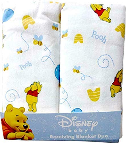 Disney Winnie The Pooh Receiving Blankets - Blue Boy 2 Pack