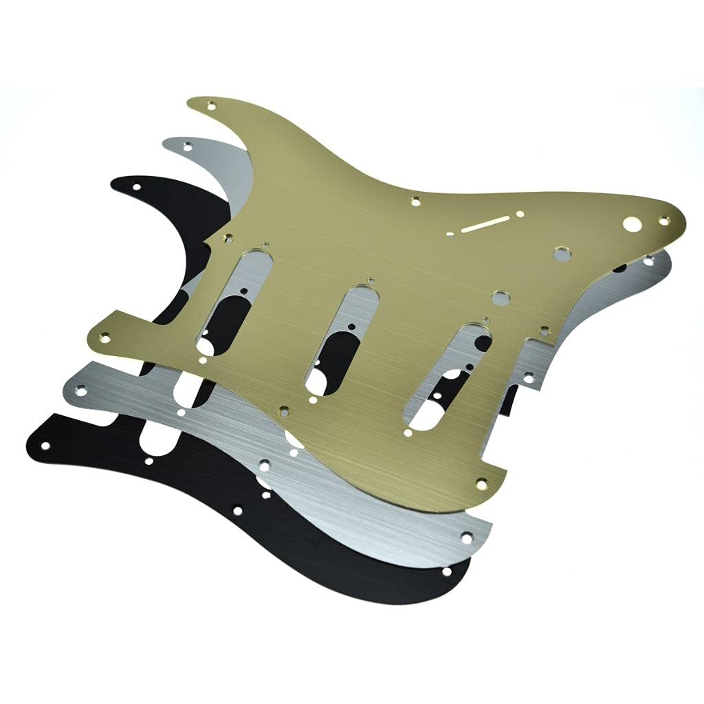 KAISH 8 otworów metal aluminium anodowane styl vintage ST Strat SSS kostka gitarowa pasuje do amerykańskiego błotnika Strat srebrny