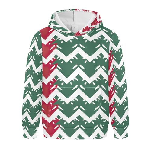 Kids Hoodies Sweaters Christmas Xmas Trees Hooded Sweatshirts with Big Pockets for Boys Girls B0400314