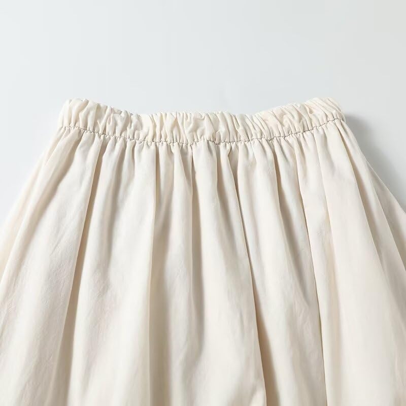 French Minimalist Cotton and Linen Skirt Women Elegant Pleated Skirt Women Faldas Mujer Moda 2024 Skirts Womens4