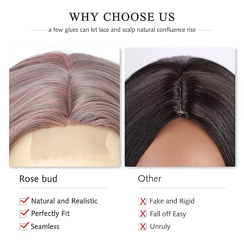 Image of Halloween Cosplay Wig Ombre Pink Lace Front Wavy Bob Wigs for Women