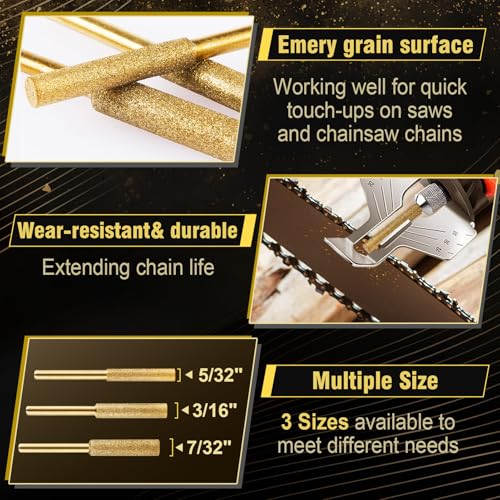 18pcs Titanium Plated Chainsaw Sharpener Bits