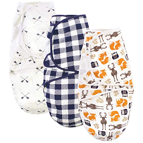 Image of Hudson Baby Unisex Baby Quilted Cotton Swaddle Wrap 3pk, Boy Forest, 0-3 Months