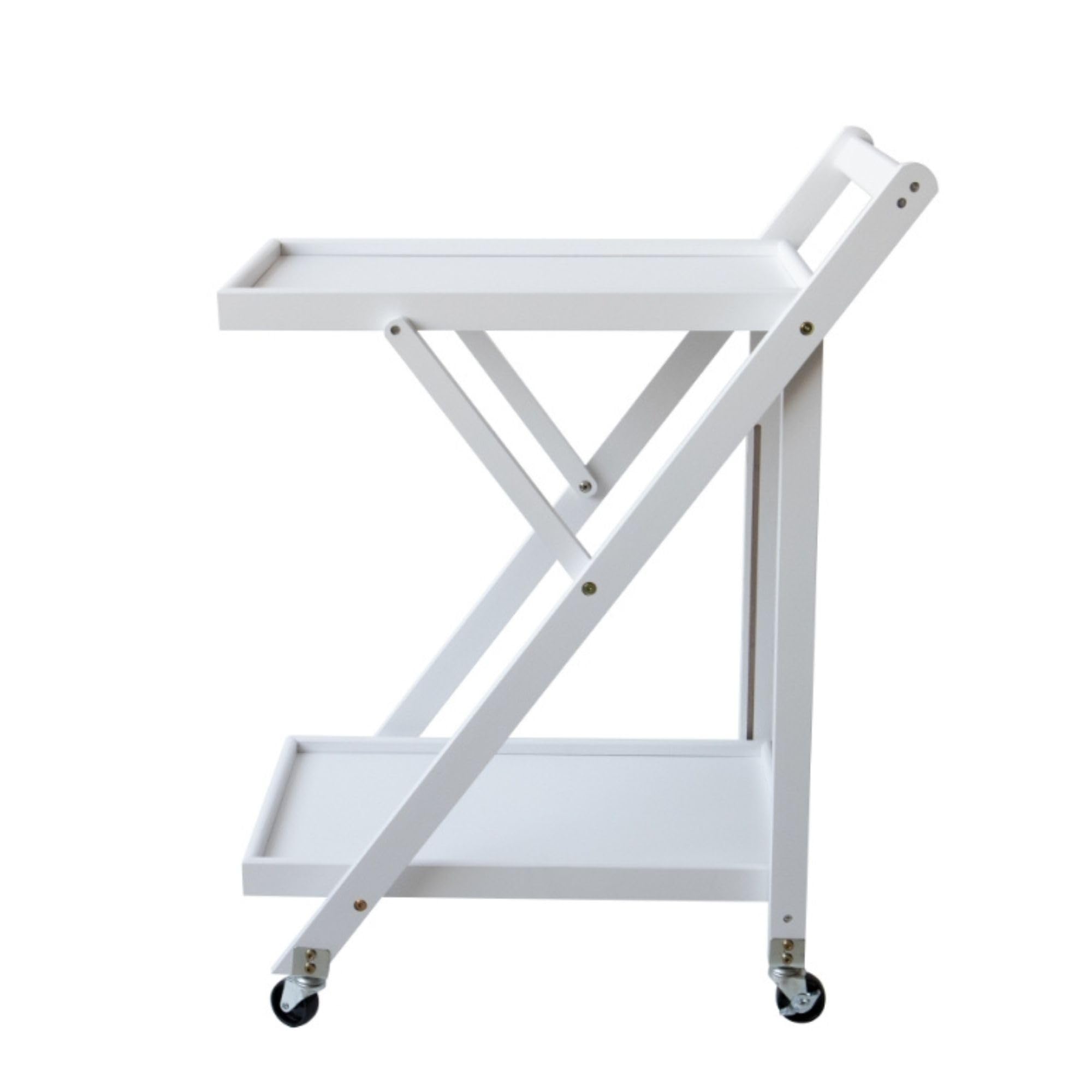 Camarera Plegable con Ruedas Carro de Servicio Plegable 65x40x85cm Color Blanco