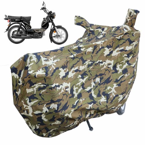 Autofact Waterproof Motorcycle Cover Compatible with TVS XL (All Variants)| Mirror Pockets | Windproof Design | Full Length Body Cover| UV Protection |Jungle Green Color