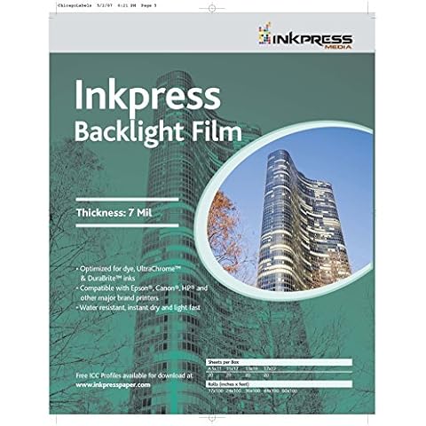 Inkpress Media Backlight Film, 7 Mil Paper Cover