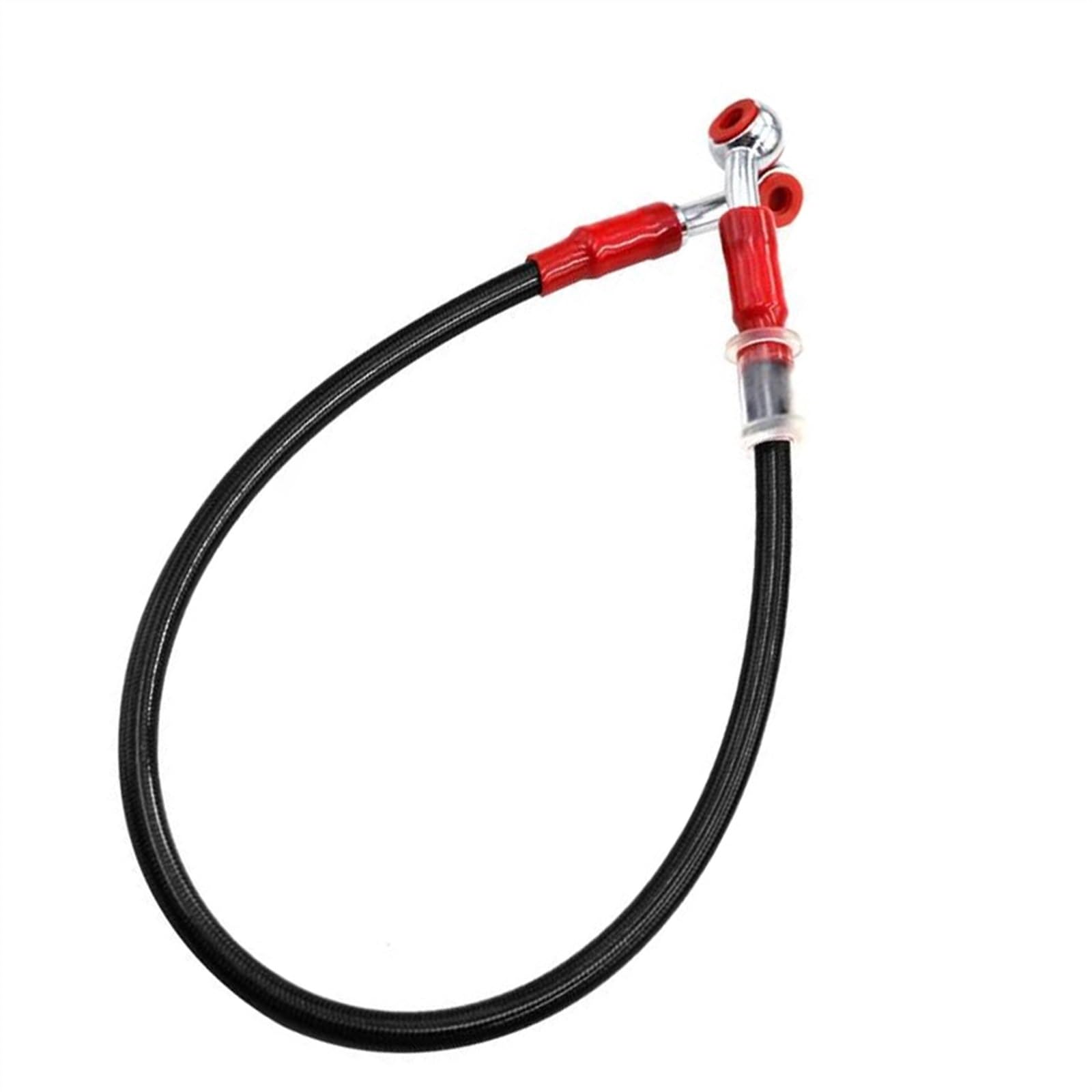 Ksxzw Black- Silver Motorbike Part Motorcycle 50Cm Braided Steel Hydraulic Brake Line Clutch Oil Hose Tube(Black- Silver)